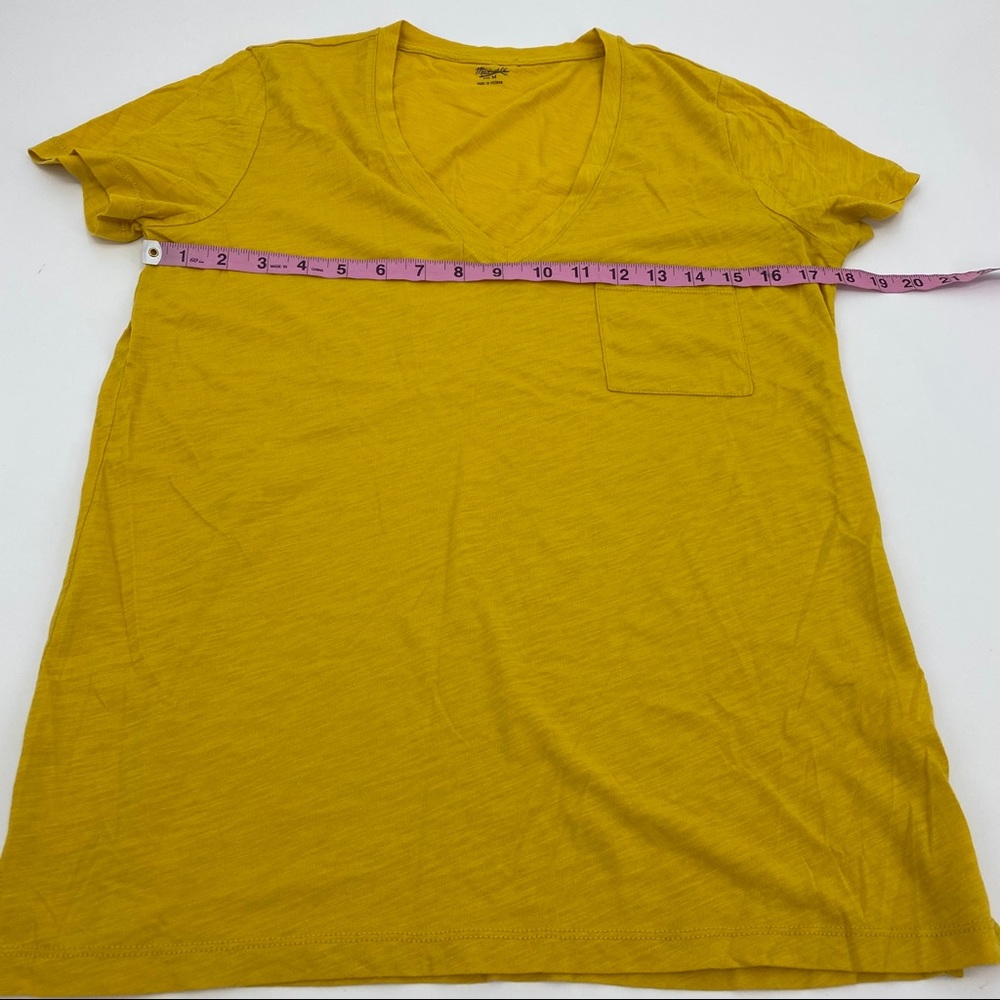 Madewell whisper cotton V neck t mustard yellow M - Picture 3 of 7